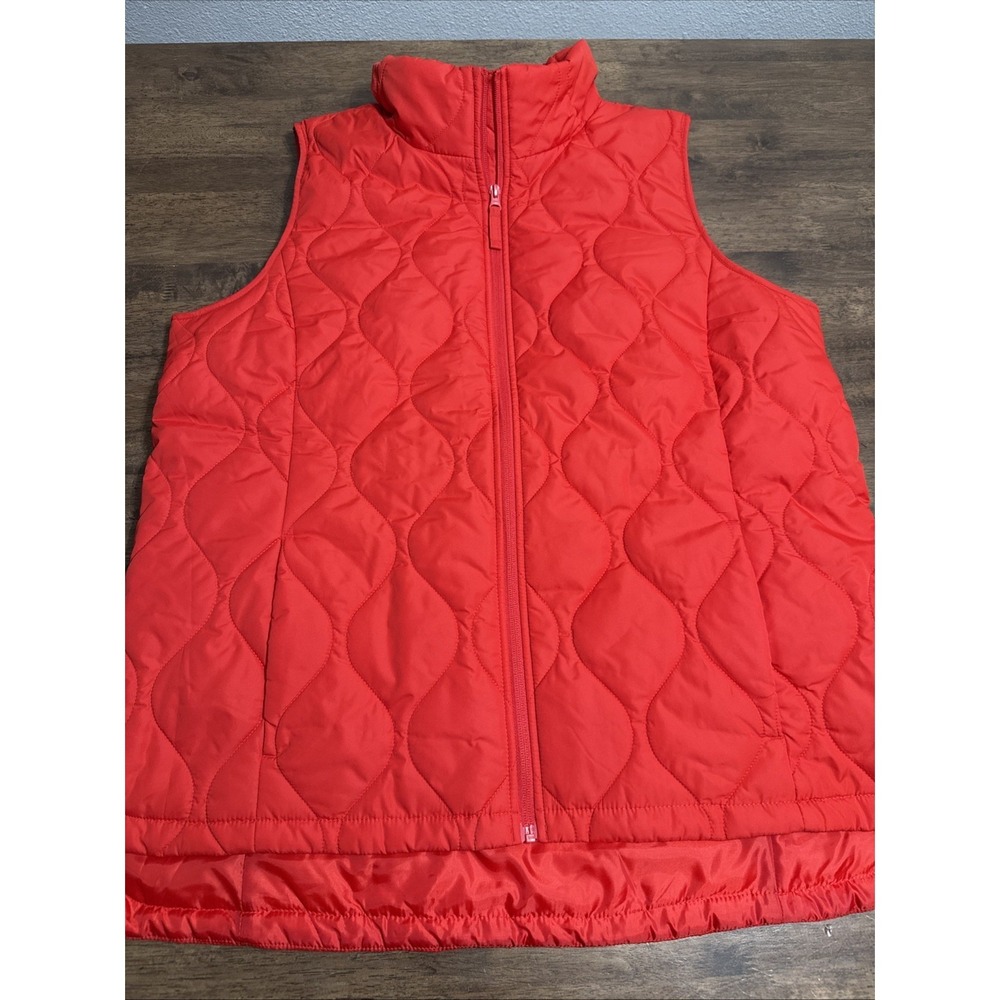 Lands' End Women X-Large Tall Featherfree Red Quilted Puffer Vest 18 XLT XL